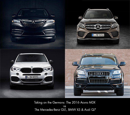 Comparison The 2016 Acura Mdx Vs Audi Q7 Bmw X5 And