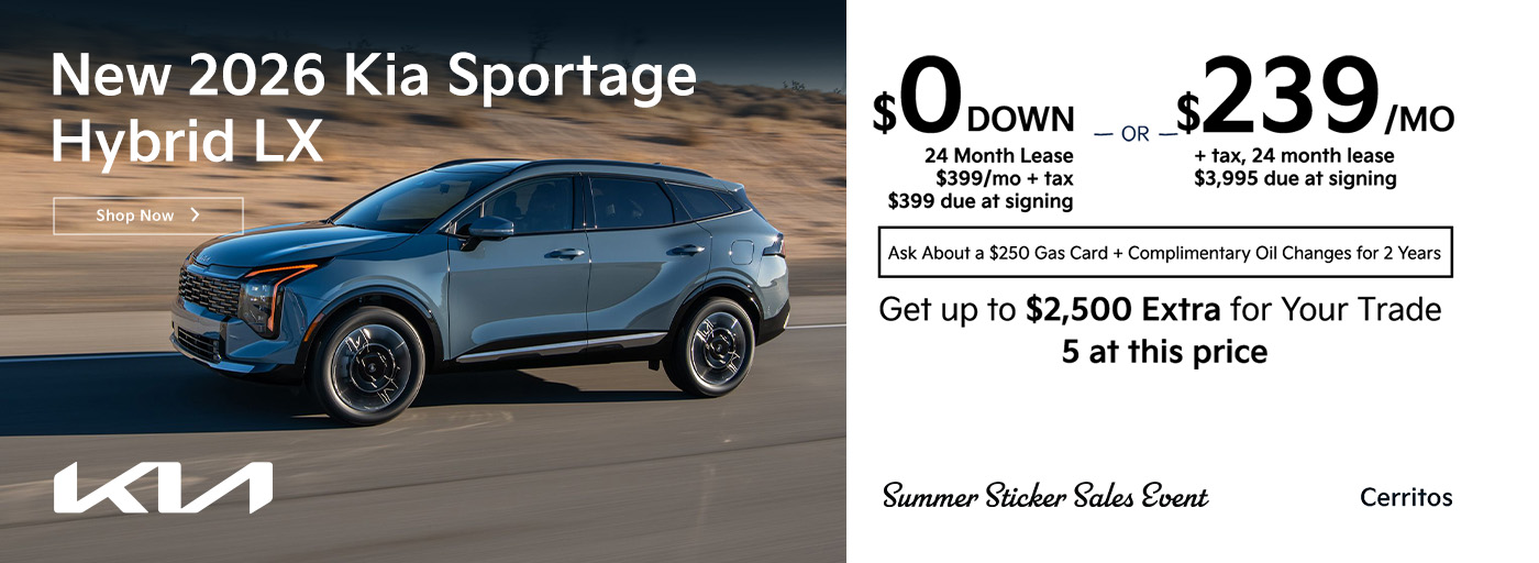 New 2026 Kia Sportage Hybrid LX Lease for $239/Month + tax for 24 Months
