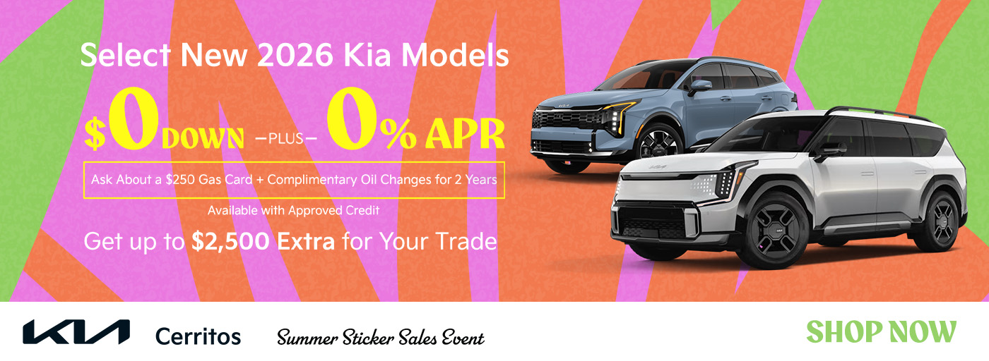 New 2026 Kia Models $0 Down + 0% APR