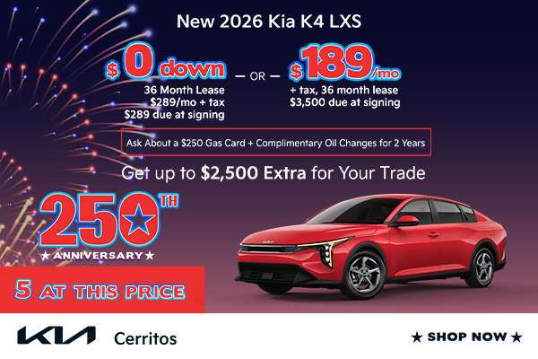 New 2026 Kia K4 LXS