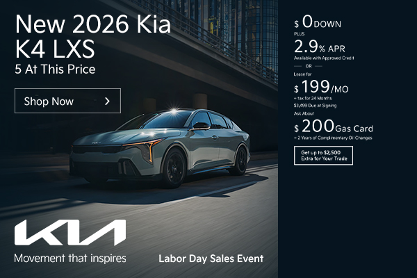 New 2026 Kia K4 LXS