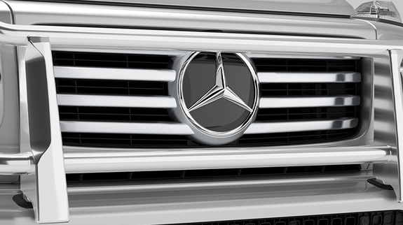 Grille with chrome accents