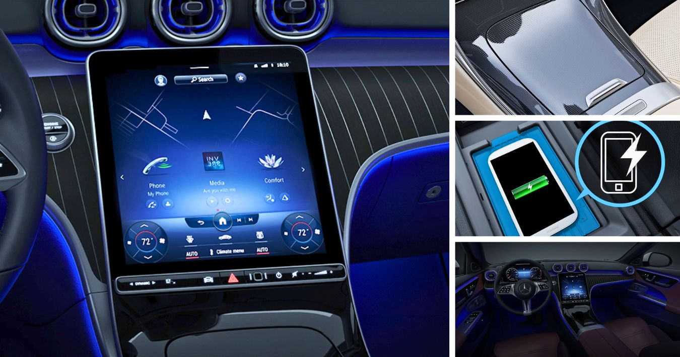 The different luxury and tech features in the 2026 Mercedes-Benz C-Class interior
