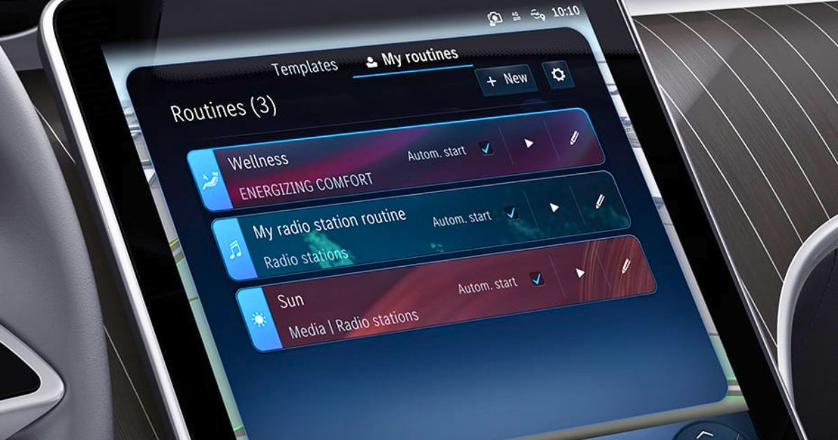 MBUX Routines feature in the 2026 Mercedes-AMG C 43 performance sedan