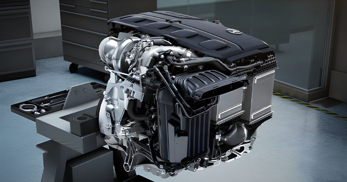 The 2.0L inline-4 with hybrid assist engine of the 2026 Mercedes-AMG C 43