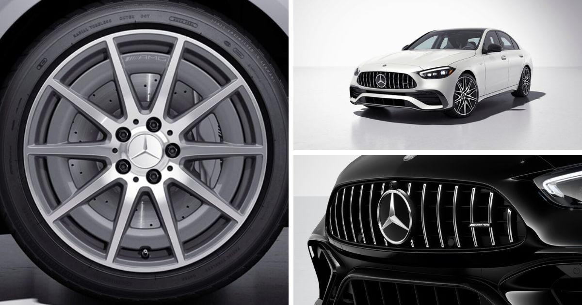The athletic exterior design of the Mercedes-AMG C 43 performance sedan