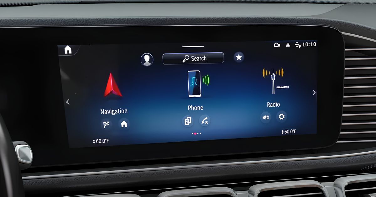 The MBUX touchscreen system of the 2026 Mercedes-Benz GLE 350