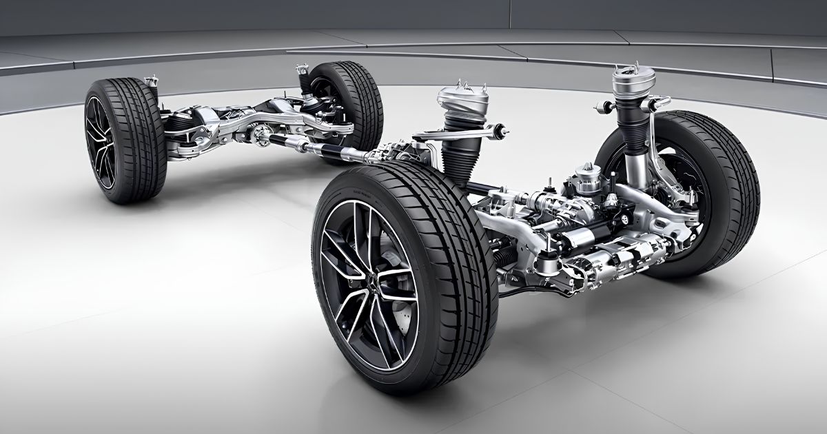 The selective damping suspension contributes to the quiet 2026 GLE 350 cabin