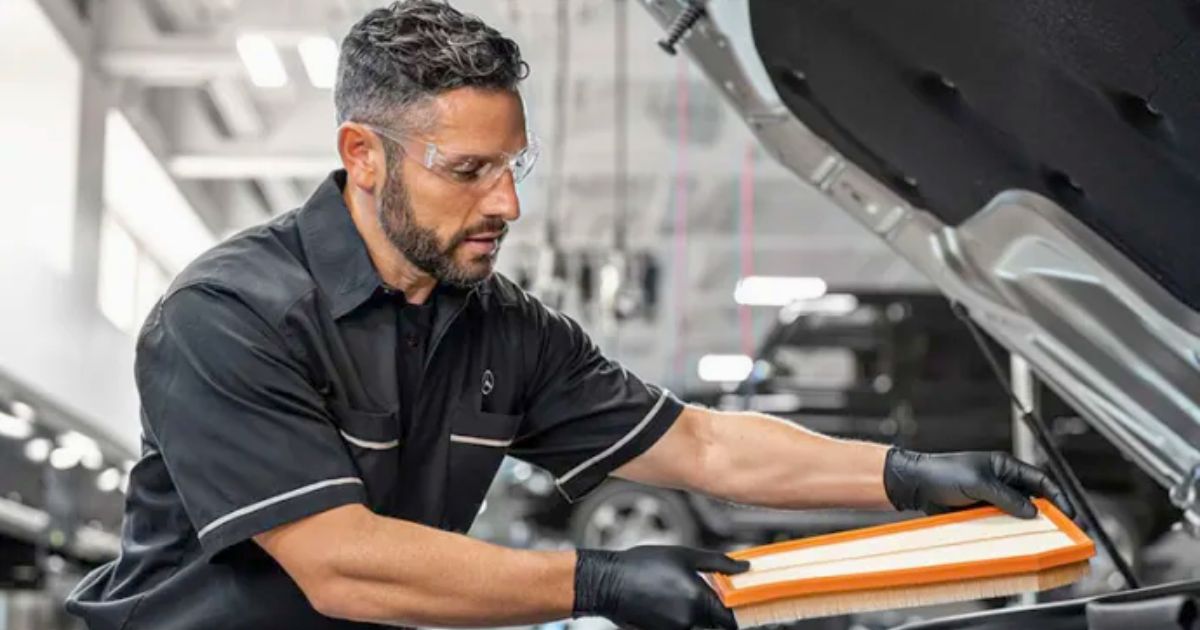 Service B Mercedes-Benz maintenance includes cabin and combination filter replacement