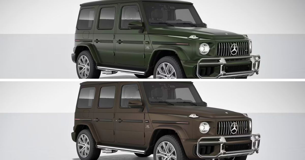 New matte-finish exterior colors are added to the 2027 Mercedes AMG G-63 options