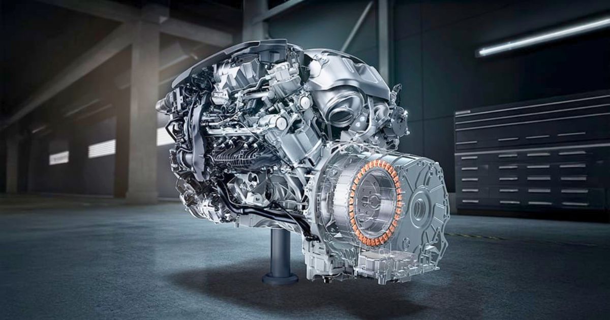 The handcrafted AMG 4.0L V8 biturbo with hybrid assist 2027 Mercedes AMG G-63 engine