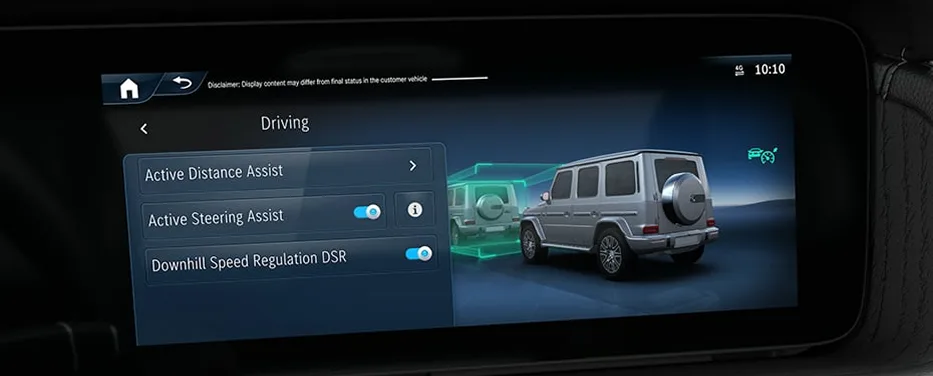 Active Brake Assist display in the Mercedes-AMG G 63
