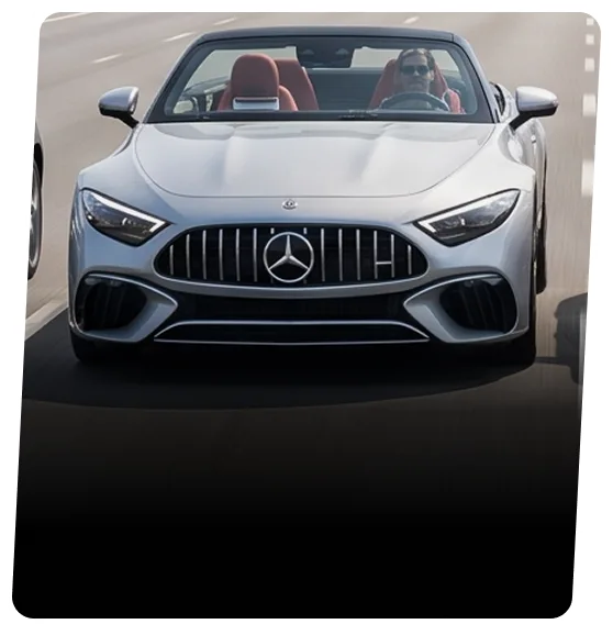 Mercedes-Benz convertible shown from the front three-quarter angle