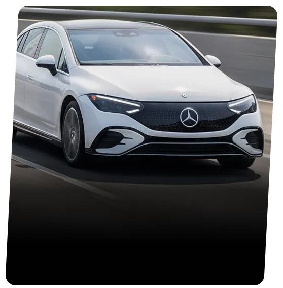 Mercedes-Benz electric vehicle shown from the front three-quarter angle