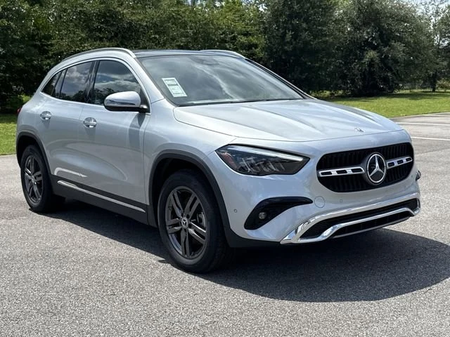Front three-quarter view of a silver Mercedes-Benz GLA on the Fort Walton Beach lot