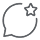 Speech bubble with a star icon