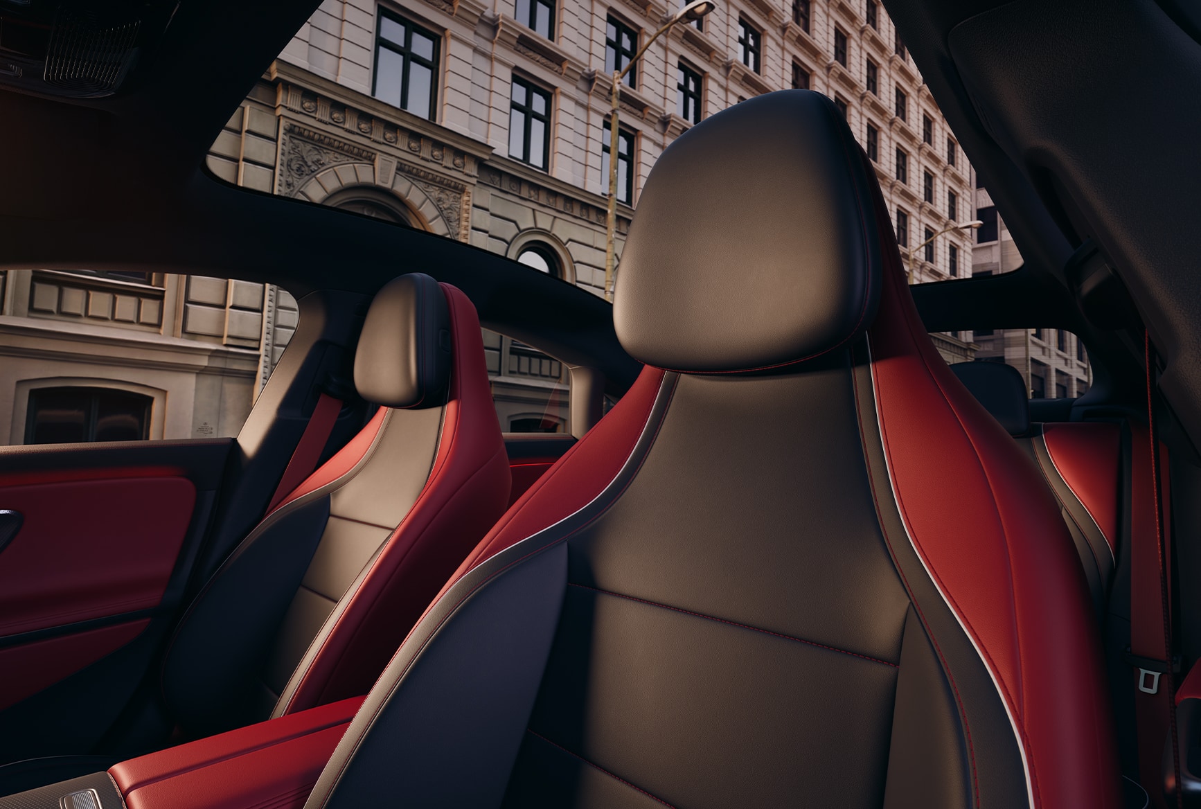 The cabin of a Mercedes-Benz CLA 350 4MATIC sedan