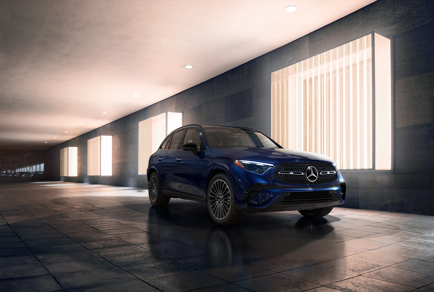 A Mercedes-Benz GLC 300 SUV in profile