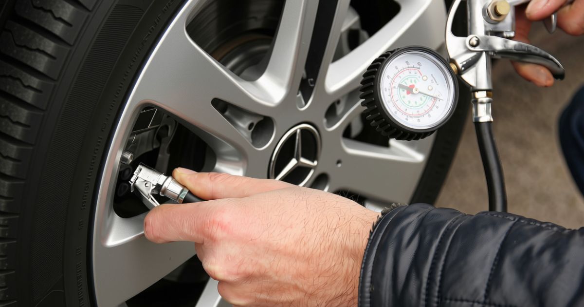 Tire inflation correction is one of the services done during a Mercedes-Benz Service A check